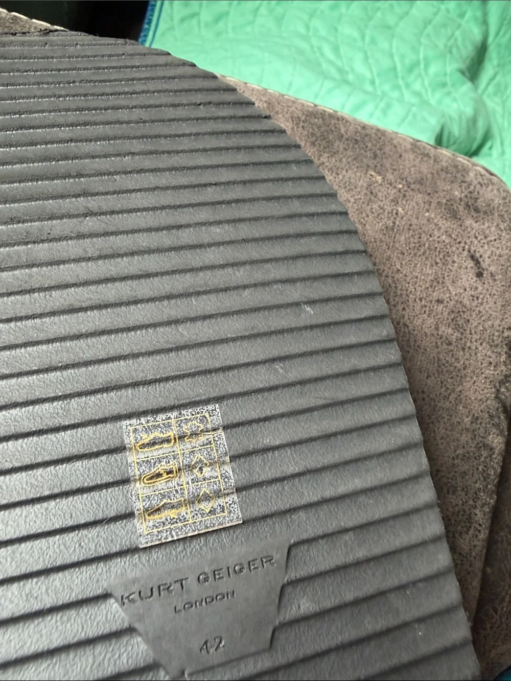 Kurt Geiger Black Quilted Slide Sandals with Crystal Accents - Picture 4 of 4